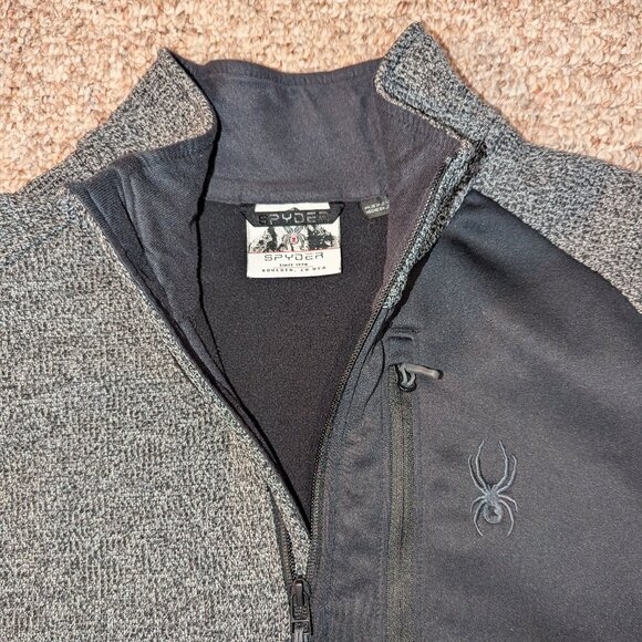 Spyder Bandit 1/2 Zip Knit-Fleece Lined Pullover - Picture 3 of 9